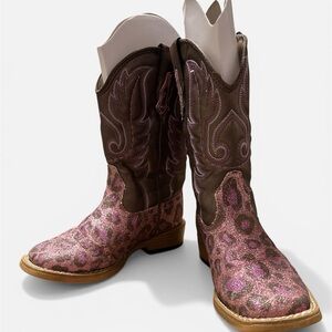 Roper Kids Brown Leather Western Boots